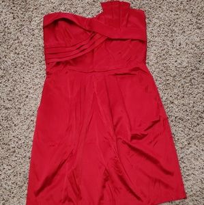 Red Strapless Cocktail Dress